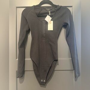 Good American- Black Long Sleeve Bodysuit
